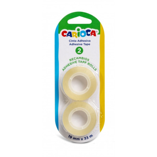 Carioca Blister Pack de 2 Cintas Adhesivas Transparentes - No Amarillea con el Tiempo - Ideal para Papel y Carton - Color Transparente