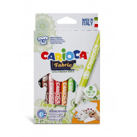 Carioca Fabric Pack de 10 Rotuladores para Tejidos - Punta Fina - Tinta Especial para Tejidos - Colores Indelebles - Punta Maxi Ø 2.6mm - Planchar para Mayor Duracion y Brillo - Color Varios