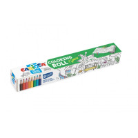 Carioca Coloring Roll Jungle Papel Adhesivo para Colorear - Aplicable en Superficies Verticales u Horizontales - Reutilizable sin Residuos - Incluye 8 Lapices de Colores - Color Varios