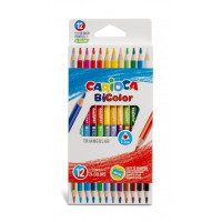 Carioca Pack de 12 Lapices Triangulares - Mina de Alta Calidad - Alta Resistencia a la Rotura - Facil de Sacar Punta - Colores Brillantes y Lavables - Gran Cobertura - Color Varios