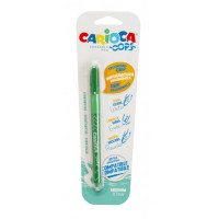 Carioca Oops Blister Boligrafo Borrable - Tinta Termo Sensible - Empuñadura Ergonomica Triangular - Punta de Ø 0.7mm - Doble Goma - Recambios Compatibles - Color Verde