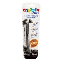 Carioca Oops Blister Boligrafo Borrable - Termo Sensible - Empuñadura Ergonomica Triangular - Punta de 0.7mm - Recambios Compatibles - Color Negro