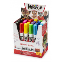 Carioca Mask Up Expositor de 24 - Colores Brillantes y Lavables - Testados Dermatologicamente - Colores Mezclables - Color Varios
