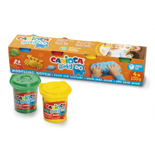 Carioca Baby Do Pack con 4 Botes de Pasta de Modelar 150ml - Super Ligera