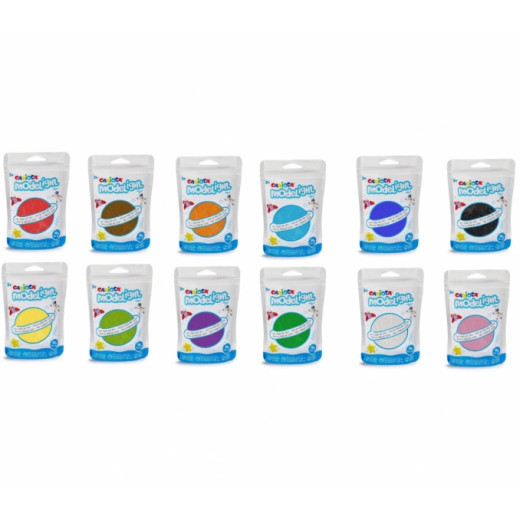 Carioca Modelight Pack de 12 Pastas de Moldear Super Ligera - Elastica y Maleable - Se Seca al Aire - No Ensucia las Manos - Reutilizable con Agua - Color Varios