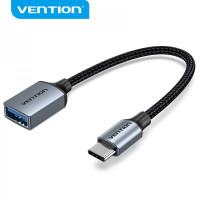 Vention Conversor USB-C Macho a USB Hembra - 0.15m - Color Gris