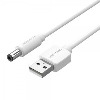 Vention Cable Alimentacion USB-A Macho a DC 5.5mm Macho - 0.5m - Color Blanco