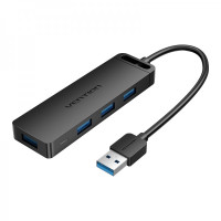 Vention HUB 4 en 1 USB 3.0 a 4xUSB3.0/MicroUSB/PD - 0.5m - Color Negro