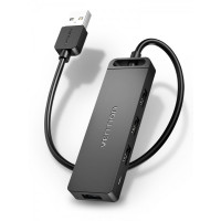 Vention HUB 4 en 1 USB 2.0 Macho a 4xUSB Hembra - 0.15m - Color Negro