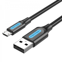 Vention Cable USB 2.0 Macho a MicroUSB Macho - 1m - 3A 60W 480Mbps - Color Negro