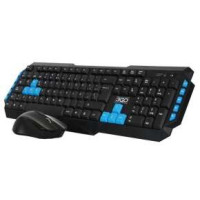 3Go Drile Pack Inalambrico USB Teclado Multimedia + Raton 1000dpi 3 Botones - Uso Ambidiestro - Color Negro