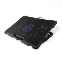 Coolbox NCP17-V5 Base de Refrigeracion para Portatil hasta 17.3" - 5 Ventiladores - 4 Posiciones de Inclinacion - Iluminacion LED Azul - 2 Puertos USB 2.0