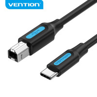 Vention CQUBF Cable USB 2.0 Tipo C a Tipo B - Transferencia 480 Mbps - 2A - Color Negro