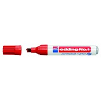 Edding Nº1 Rotulador Permanente - Punta Biselada - Trazo entre 1 y 5 mm. - Recargable - Secado Instantaneo - Color Rojo