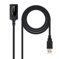 Nanocable Cable Prolongador con Amplificador USB-A 2.0 Macho a USB-A Hembra 5m