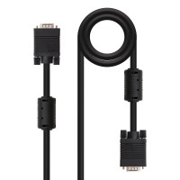 Nanocable Cable SVGA con Ferrita HDB15 Macho a HDB15 Macho 20m - Color Negro