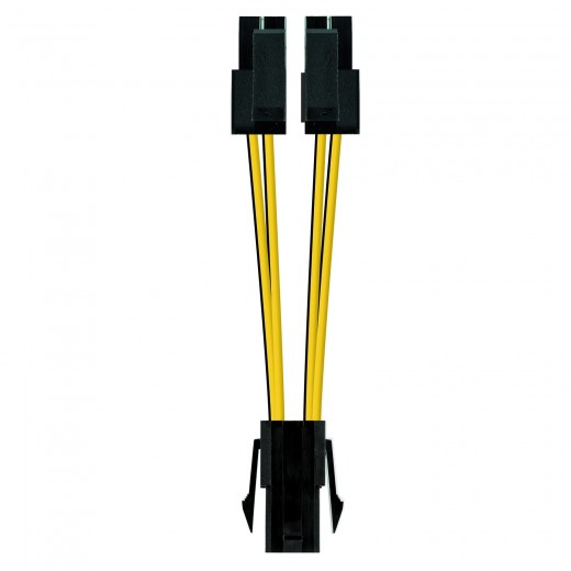 Nanocable Cable de Alimentacion para Microprocesador 4pin Hembra a 4+4pines Macho 0.15m