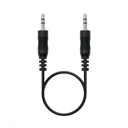 Nanocable Cable Audio Estereo Jack 3.5mm Macho a Jack 3.5mm Macho 0.30m - Color Negro
