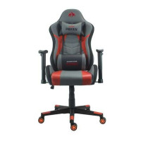 Cromad Serie Phoenix Silla Gaming - Altura Regulable con Piston de Gas Clase 2 - Reclinable hasta 180º - Cojines Lumbar y Cervical - Color Gris/Rojo/Negro