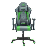 Cromad Serie Phoenix Silla Gaming - Altura Regulable con Piston de Gas Clase 2 - Reclinable hasta 180º - Cojines Lumbar y Cervical - Color Gris/Verde/Negro