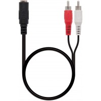 Nanocable Cable Audio Estereo Jack 3.5mm Hembra a 2x RCA Macho 1.50m - Color Negro