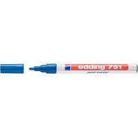 Edding 751 Rotulador Permanente - Punta Redonda - Trazo entre 1 y 2 mm. - Tinta Opaca - Secado Rapido - Color Azul