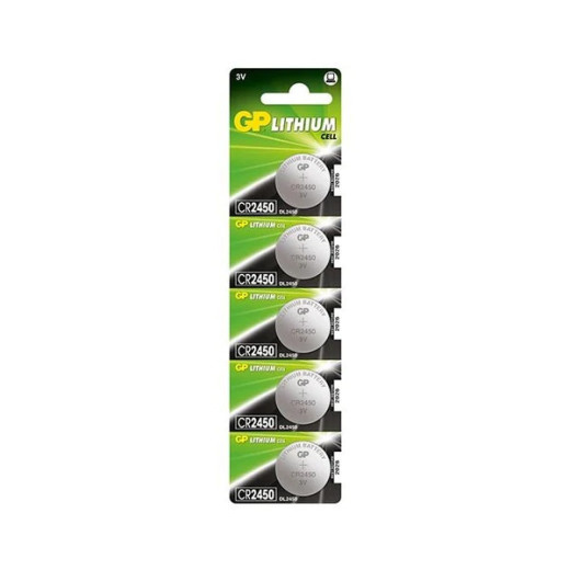 GP Lithium Pack de 5 Pilas Litio de Boton CR2450 3V