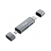 Equip Lector de Tarjetas SD/MicroSD hasta 2TB con Conectores USB-A y USB-C - Carcasa de Aluminio
