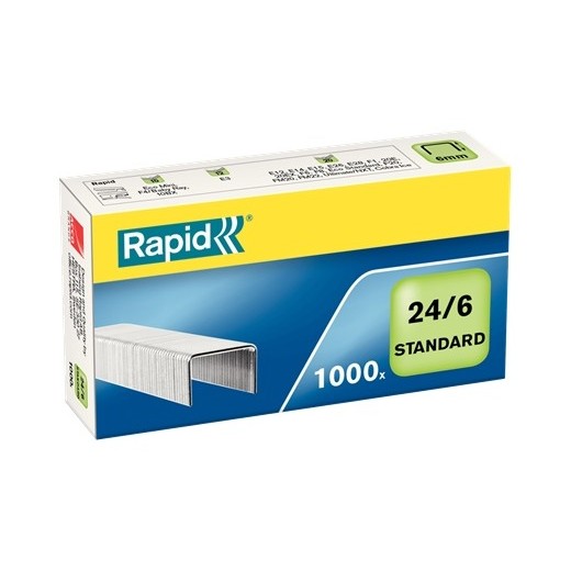 Rapid Grapas 24/6 Confort - Hasta 20 Hojas - Caja de 1000 Grapas - Alambre Flexible