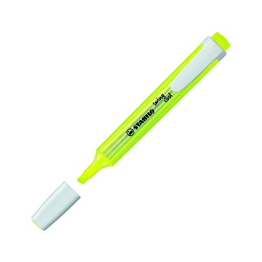Stabilo Swing Cool Marcador Fluorescente - Cuerpo Plano - Punta Biselada - Trazo entre 1 y 4mm - Tinta con Base de Agua - Antis