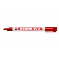 Edding 400 Rotulador Permanente - Punta Redonda - Trazo 1 mm. - Recargable - Secado Rapido - Color Rojo
