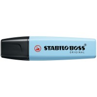 Stabilo Boss 70 Pastel Marcador Fluorescente - Trazo entre 2 y 5mm - Recargable - Tinta con Base de Agua - Color Azul Ventoso