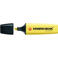 Stabilo Boss 70 Pastel Rotulador Marcador Fluorescente - Trazo entre 2 y 5mm - Recargable - Tinta con Base de Agua - Color Amar