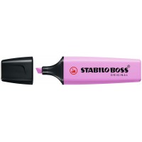 Stabilo Boss 70 Pastel Marcador Fluorescente - Trazo entre 2 y 5mm - Recargable - Tinta con Base de Agua - Color Fucsia Helado