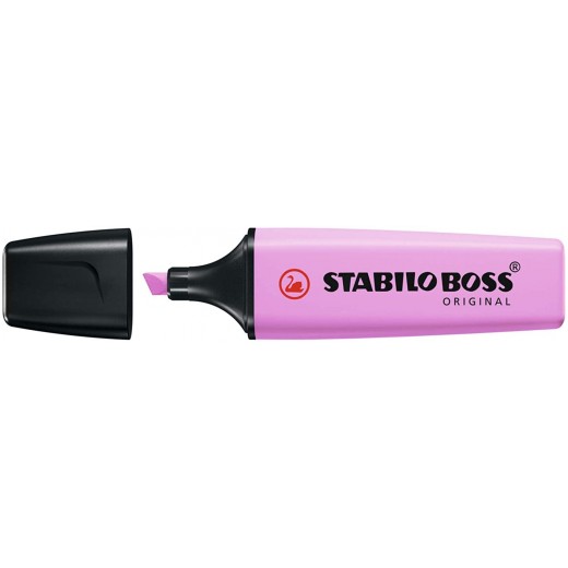 Stabilo Boss 70 Pastel Marcador Fluorescente - Trazo entre 2 y 5mm - Recargable - Tinta con Base de Agua - Color Fucsia Helado