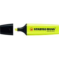 Stabilo Boss 70 Rotulador Marcador Fluorescente - Trazo entre 2 y 5mm - Recargable - Tinta con Base de Agua - Color Amarillo Fl