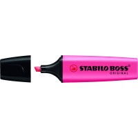 Stabilo Boss 70 Rotulador Marcador Fluorescente - Trazo entre 2 y 5mm - Recargable - Tinta con Base de Agua - Color Rosa Fluore
