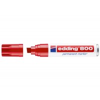 Edding 800 Rotulador Permanente - Punta Biselada - Trazo entre 4 y 12 mm. - Recargable - Secado Instantaneo - Color Rojo
