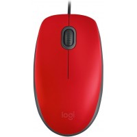 Logitech M110 Silent Raton USB 1000dpi - 3 Botones - Silencioso - Uso Ambidiestro - Cable de 1.80m - Color Rojo