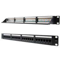 Nanocable Patch Panel 24 Puertos RJ45 Cat.6 UTP 19" 1U dual IDC - Color Negro