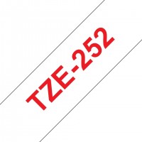 Brother TZe252 Cinta Laminada Generica de Etiquetas - Texto rojo sobre fondo blanco - Ancho 24mm x 8 metros