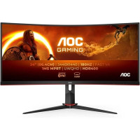 AOC G4 Monitor 34" Curvo 1500R LED VA UltraWide QHD 180Hz - Respuesta 1ms - Angulo de Vision 178° - USB