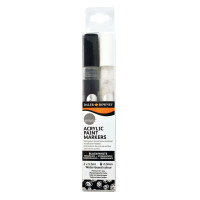 Daler Rowney Simply Pack de 2 Rotuladores Acrilicos - Secado Rapido - Optima Cobertura - Base de Agua - Color Negro y Blanco