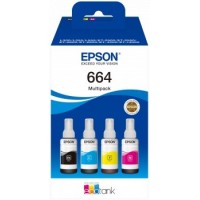 Epson 664 Pack de 4 Botellas de Tinta Originales C13T664640