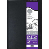 Daler Rowney Simply Cuaderno de Dibujo Cosido A3 54 Hojas 100g/m2 - Cubierta Rigida - Color Blanco