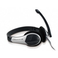 Conceptronic Auriculares con Microfono Integrado - Conexiones de 3.5mm(Jack) - Cable 2M - Negro/Plata