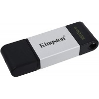 Kingston DataTraveler 80 Memoria USB Tipo C 128GB - USB-C 3.2 Gen 1 - 200 MB/s en Lectura - Con Tapa - Diseño Metalico (Pendri