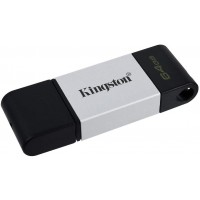 Kingston DataTraveler 80 Memoria USB Tipo C 64GB - USB-C 3.2 Gen 1 - 200 MB/s en Lectura - Con Tapa - Diseño Metalico (Pendriv