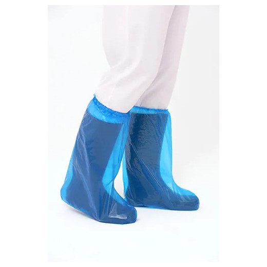 Santex Cubre Botas de Polietileno 40mic - Con Ajuste Elastico - Conforme (UE) 2016/425 - Color Azul