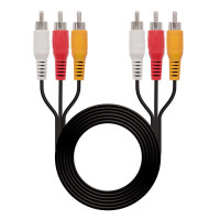 Nanocable Cable Audio Video 3x RCA Macho a 3x RCA Macho 1.80m - Color Negro